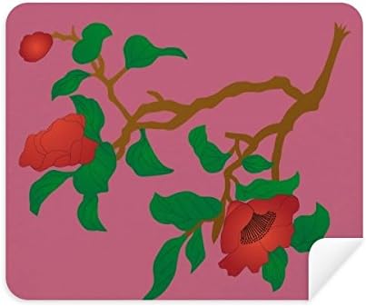ציור אדום ירוק תרבות פרח ניקוי בד מסך מנקה 2 יחידות זמש בד