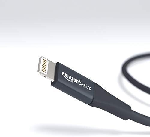 יסודות אמזון USB כבל עם מחבר ברק, אוסף פרימיום, מטען אייפון מוסמך של MFI, 4 אינץ ', 12 חבילה, אפור