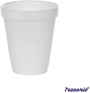 טזוריו 6 אונקיות כוסות קצף לבן, כוסות שתיית קצף, כוסות קצף מבודדות חד פעמיות למשקאות חמים / קרים