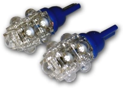 TuningPros LEDTCL-T10-B9 תא המטען תא המטען נורות LED נורות T10 T10, 9 סט שטף כחול 2-PC סט