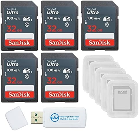 סנדיסק 32 ג ' יגה-בייט כרטיס זיכרון אולטרה-אס-די 5 מארז חבילה מסוג 10 עם 5 מארזי כרטיסי אס-די ו-1 הכל