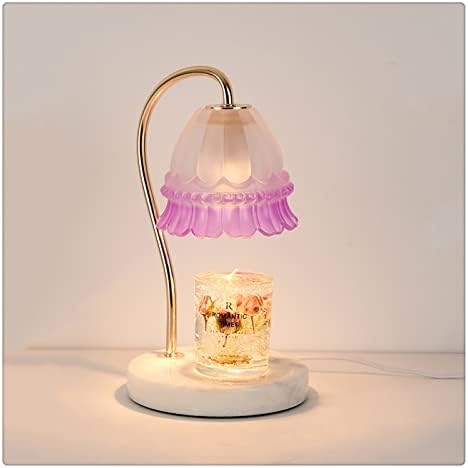 מנורה חמה יותר של נר יהיי, שעווה חשמלית להמיס פנס עם טיימר ועמעום, מנורת שולחן עם מלפחת זכוכית ובסיס