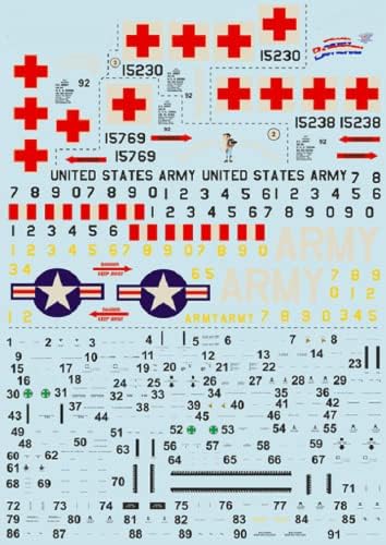 הדפסת בקנה מידה 48-189-1/48 מדבקות אה-1 אוויר אמבולנס בווייטנאם מלחמת חלק 2