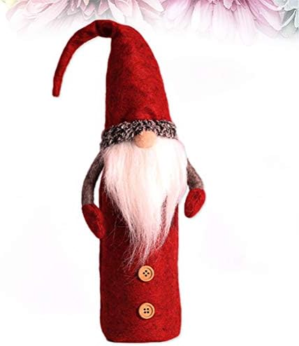 כיסוי בקבוקי חג המולד של Bootoyard עם Tomte Gnome Scandinavian Scandinavian צורה בקבוק יין קישוט עטיפת