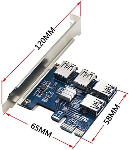 מחברים PCI-E Riser 009S פלוס PCI-E 1 פונה 4 1x עד 16X מתאם חריץ כרטיס Riser 60 סמ USB ​​3.0