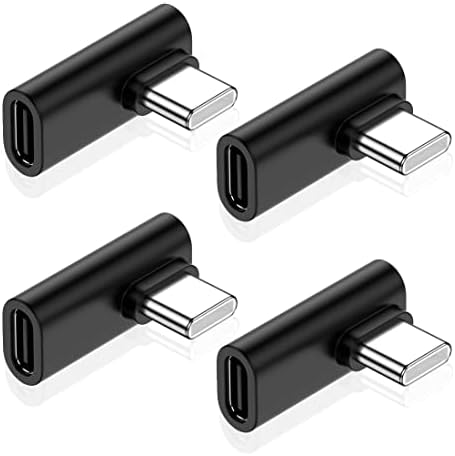 Jomihoney USB C מתאם זווית ימנית, USB C זכר ל- USB C מחבר 90 מעלות, העברת נתונים של 10 ג'יגה-ביט לשנייה, Type-C