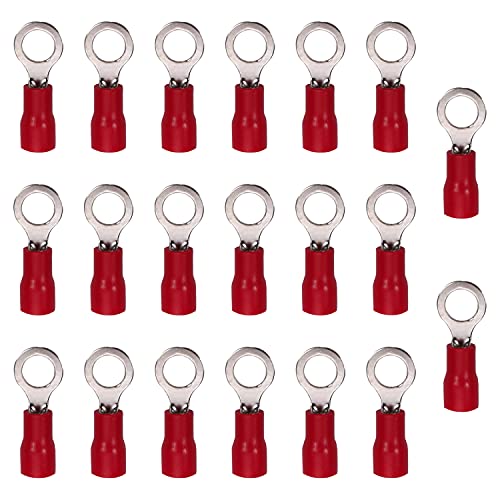 פילקט 100 יחידות 22-16 מסופי טבעת מחברים מ ' 5 מסופים מבודדים טבעת חוט חשמל מלחץ מחברים אדום קרוואנים
