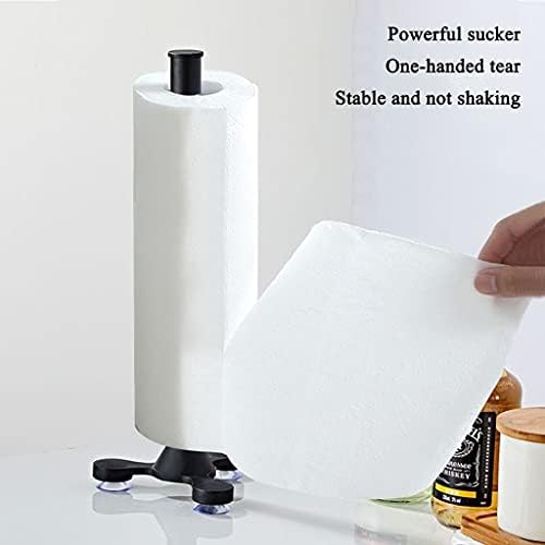 מחזיק מגבת נייר אלומיניום חלל QFFL, מתקן גלילי מגבת נייר עומד עם כוס יניקה, בסיס ללא החלקה, לשירותים