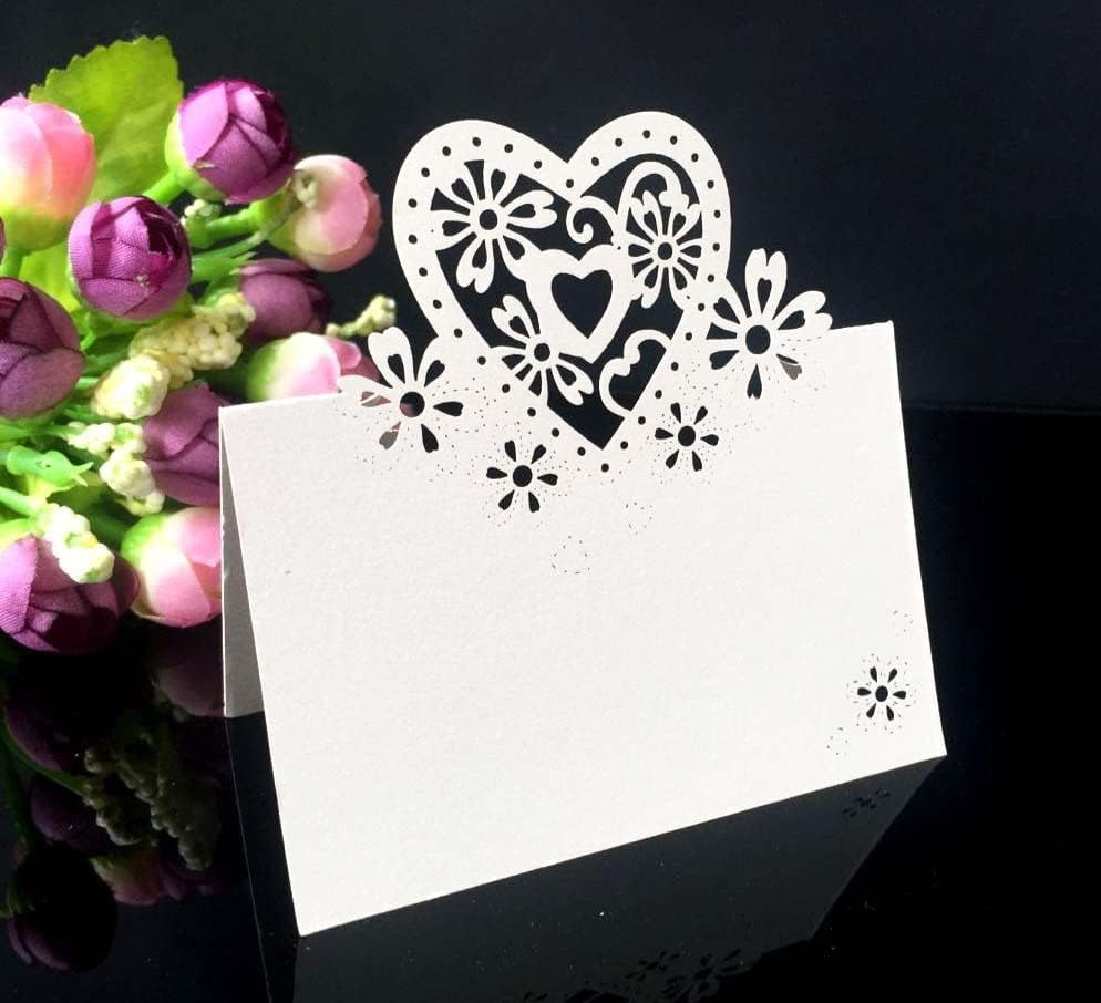 לחתוך לב בצורת חלול חתונה שולחן מספר שם מקום כרטיס חתונה מסיבת יום הולדת קישוט חבילה של 50