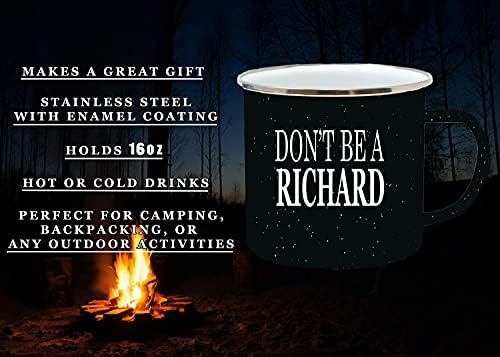 נוכלים נהר טקטי מצחיק שחור לא להיות ריצ ' רד מחנה ספל אמייל קמפינג קפה כוס מתנה סרקסטי בדיחה 16 עוז