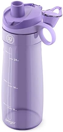 בקבוק מים מפלסטיק פוגו עם מכסה צ'ג 'וידית נשיאה, לשימוש חוזר, BPA בחינם, בטוח למדיח כלים, מושלם לנסיעות וחדר