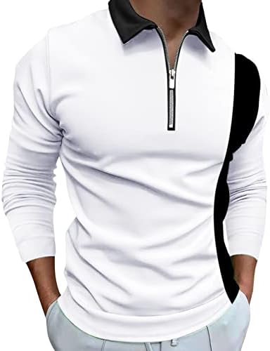 חולצות פולו רוכסן של ווקאצ'י לגברים, חורף 1/4 רוכסן רזה כושר שרוול ארוך הנלי חולצת עסק