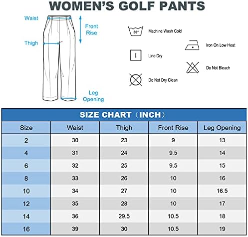 מכנסי גולף לנשים נמתחים משקל קל ברגל ישרה עבודה יבשה מהירה מזדמנת עם 5 כיסים