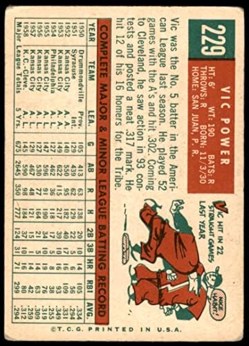 1959 Topps 229 Vic Power Cleveland Indian Indians Indians
