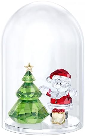 פעמון סברובסקי פעמון עץ חג המולד וסנטה, קריסטל, רב צבעוני, 4.8 x 3.8 סמ