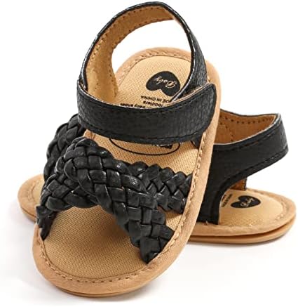 סנדלי תינוקות של גייזומי נעלי עריסה של תינוקות קיץ פעוט עור גומי רך סוליה ראשונה