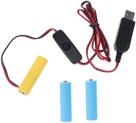 כבל אספקת חשמל USB של מיומן עם מתגי כניסה לסוללות AA, 3AA 4.5 וולט סוללות לשימוש חוזר לצעצועי שעונים