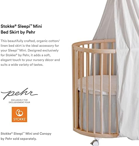 Stokke Sleepi Mini Meate את החצאית על ידי Pehr, אפור - תואם לסטוקקה Sleepi Mini - זמין בצבעים רבים