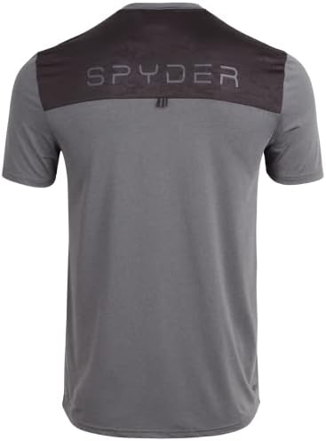 חולצת טריקו אתלטית של Spyder גברים - 2 חבילות בכושר יבש ביצועי שרוול קצר ביצועי ספורט טי