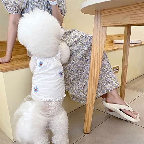 בגדי חיות מחמד של IULJH קיץ חולצת כלבים לבנה של חולצת חיות מחמד