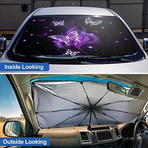 מכונית שמשה קדמית מטריית צללים מטריית פרפר מתקפלת מכונית שמש כיסוי UV בלוק שמש מגן שמש למכונית
