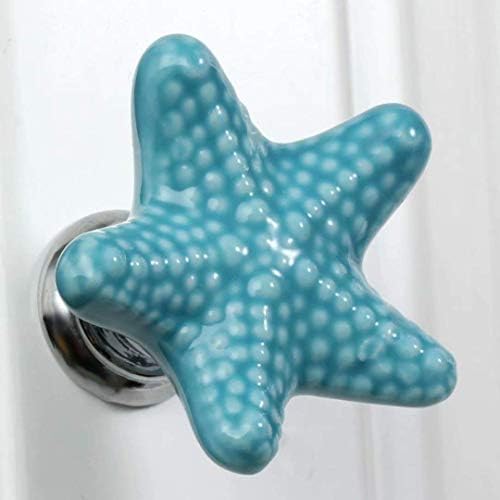 מגירת קרמיקה של Joyindecor Starfish מושכת ידיות לארונות ארונות ארונות ארונות ארונות ארונות, ידיות ארונות נושא