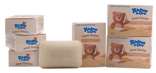 רייטוס דה אורו סבון בר שיבולת שועל סבון בר היפואלרגני עם שיבולת שועל מסייע בלחות עור התינוק עור עדין, 6