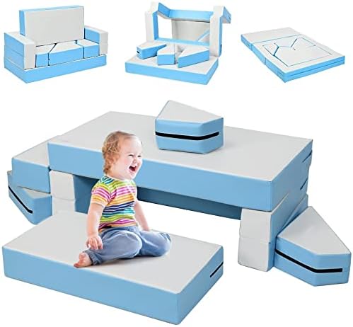 Costzon Trimb ו- Arky Foam Playset, רהיטים להמרה 4-in-1 למיטת פעוטות, ספה, שולחן, בלוקים לשחק בפעילות, ספה קלה