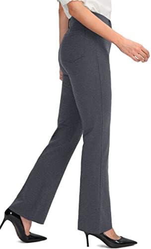רמוס 28 /30/32 /34 מכנסי שמלת יוגה לנשים מכנסיים למתיחת עבודות עסקים מזדמנים לנשים מכנסי משרדים של Bootcut