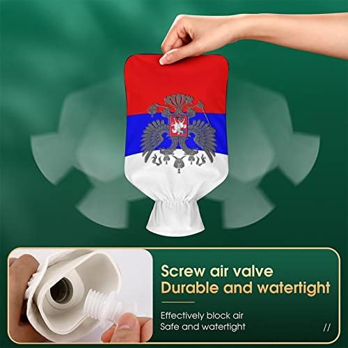סמל הנשר הרוסי דגל שקית מים חמים עם כיסוי קטיפה קצר גומי בקבוקי מים חמים