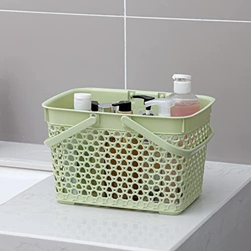 Anyoifax מקלחת ניידת סל קדיל סל ניקוי פלסטיק עם ידיות מארגן אחסון גדול סל לחדר אמבטיה, מעונות במכללה, מזווה, מטבח