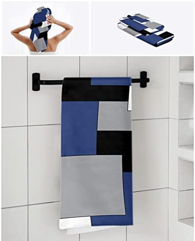 כחול נייבי שחור שחור מודרני מגבות מגבות לחדר אמבטיה, מיקרופייבר אמבטיה מטבח שיער שיער יד יוגה יוגה מגבות מגבות