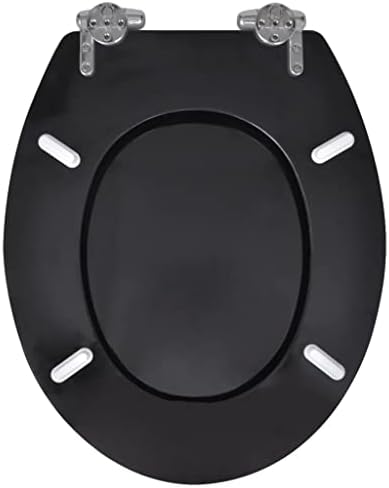 מכסה מושבי האסלה של WDBBY עם עיצוב צמוד רך שחור
