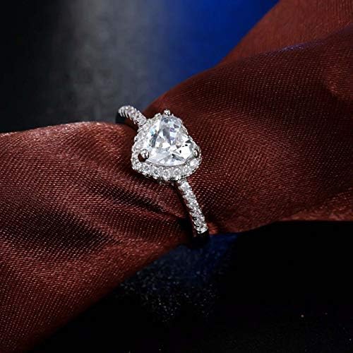 נשים יהלומי טבעות מעודן לב החוצה טבעת נשים אירוסין חתונה תכשיטי אביזרי מתנה כסף וזהב טבעת קריסטל יהלומי