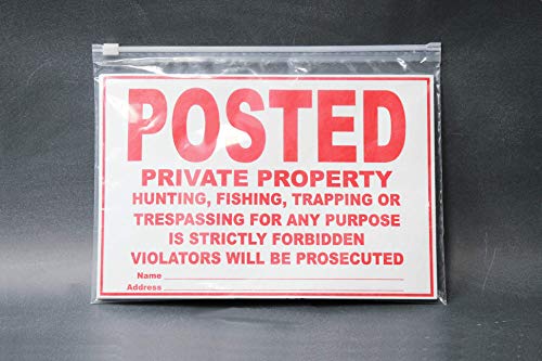 Wristco פרסם שלט רכוש פרטי לבן לחיק הטבע - 8 x 12 10 לכל חבילה עמיד בפני דמעה טייבק נראות גבוהה לאזהרה ללא גבול