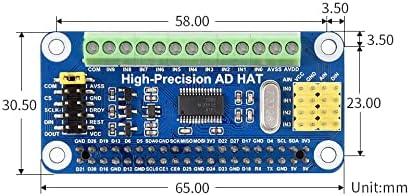 כובע מודעות גבוה לדיוק גבוה עבור Raspberry Pi 4b/3b+/3b/2b/zero/zero w/Zero WH ו- JETSON NANO, ADS1263 10