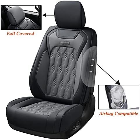 כיסויי מושב טונדרה של Coverado Set Full Set, כיסויי מושב רכב אטומים למים עבור 5 יחידות קדמיות ואחוריות,