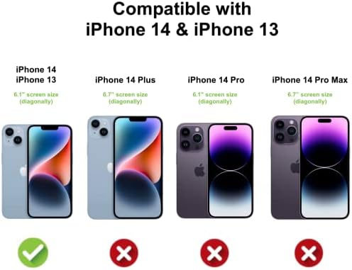 תואם של SHAMO לאייפון 14 CLEAR CASE ו- iPhone 13 - מארז טלפון אקרילי ברור קריסטל להגנה אמינה וסגנון