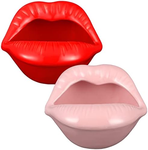 Lioobo שפתיים בית מאפרות עיצוב: מאפרות פה קרמיקה, מאפרים אדומים חמודים, מגש אפר שפתון לקישוטים ביתיים
