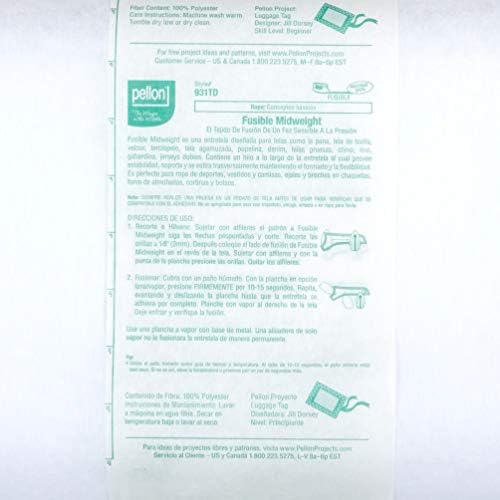 Pellon 931TD FUSIBLE משקל אמצעי ממשק 20in x 25 יארד בורג