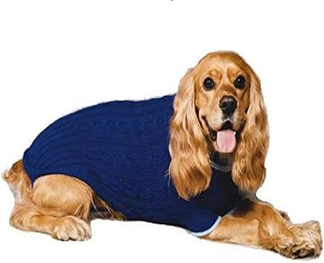 מוצרי חיות מחמד אתיים 23980024: סוודר חיות מחמד אופנה כבל קלאסי כחול LG