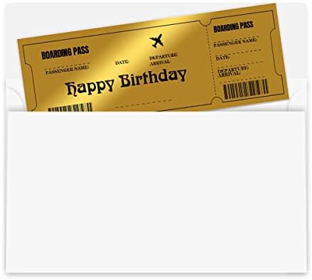 GGJGRPX על פנימייה זהב מעבר מתנה עבורה לו, כרטיס כרטיס טיסה הזמנות ליום הולדת לבנות בנות, הזמנה למסיבת
