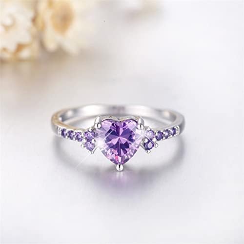 טבעת ריינסטון בצורת אהבה טבעת לב יהלום טבעת אלגנטית ריינסטון טבעת נשים אופנה טבעות זירקון יהלומים מלאות לנשים
