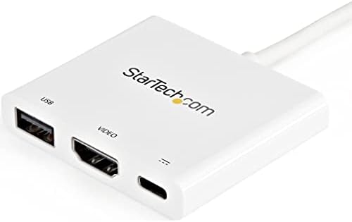 Startech.com USB -C למתאם HDMI - לבן - 4K 30Hz - תואם Thunderbolt 3 - עם אספקת חשמל - USB C דונגל