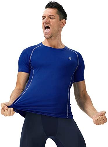 חולצות טריקו לגברים של Runhit חולצות דחיסה של שרוול קצר לגברים לחולצות אימון