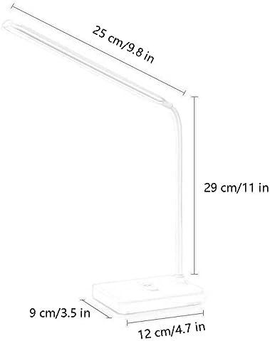 JWWC מתכווננת מנורת שולחן עבודה אווז מגע בקרת מגע לעומק מנורת משרד עם יציאת טעינה USB, מנורת קריאה, מנורות שולחן