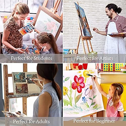 Walnuta 10 PCS מברשות צבע אמנות כוללות נשיאה, לילדים, אמנים, אקריליק, שמן, צבעי מים וציור גואש