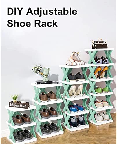 Lüzhong 6 שכבות מתלה נעליים פינה צרות, מגדל נעליים אנכיות, חוסך שטח DIY מארגן אחסון נעלי עמידה בחינם לכניסה קטנה,