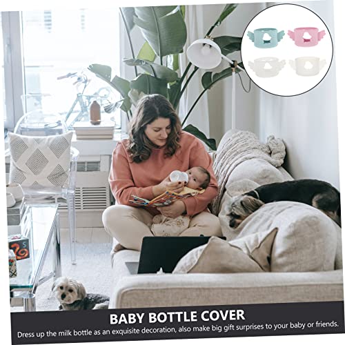 4 יחידות תינוק בקבוק מגן תינוק אביזרי עבור בני האכלת בקבוק כיסוי תינוק בקבוק כיסוי זכוכית תינוק