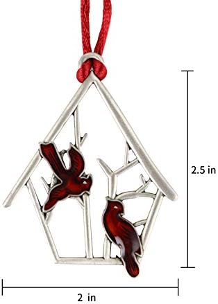 קישוט תלייה של קרדינל בדיל לחופשה וחג המולד ושנה חדשה, עץ חג המולד וינטג 'עיצוב ציפור אדומה מתנת פח